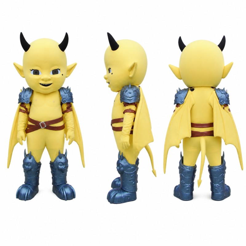 Devil Mascot Costume in Yellow Adult