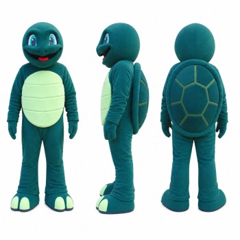 Turtle Mascot Costume in Dark Teal with Mint Belly Adult