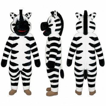 Zebra Mascot Costume in Black and White Adult