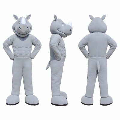 Rhino Mascot Costume in Gray Adult