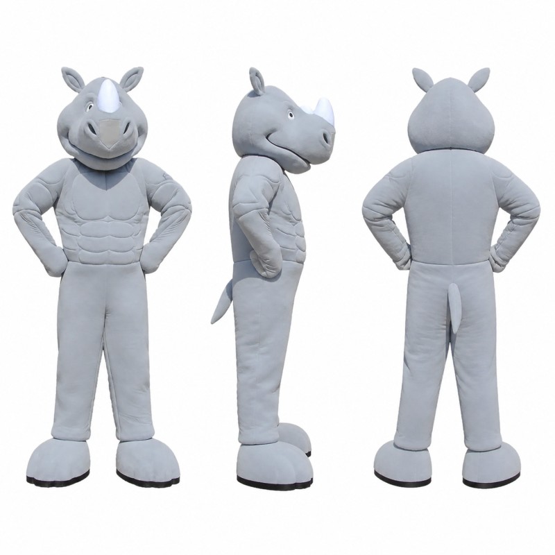 Rhino Mascot Costume in Gray Adult