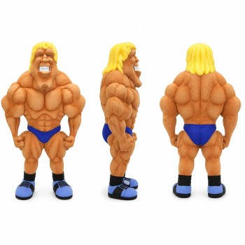 Wrestler Mascot Costume in Tan with Blue Briefs Adult