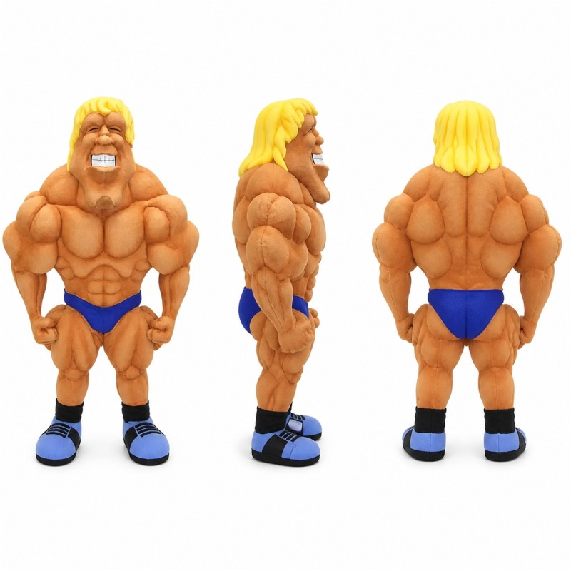 Wrestler Mascot Costume in Tan with Blue Briefs Adult