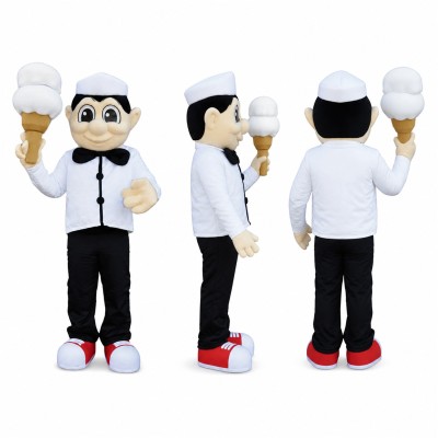 Chef Mascot Costume in White Jacket with Black Pants Adult