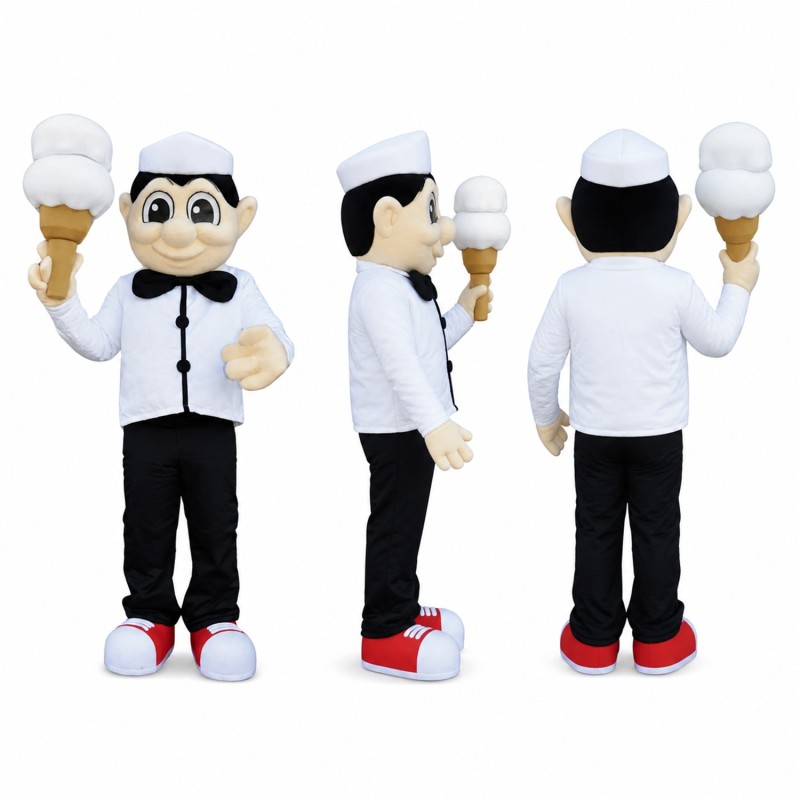 Chef Mascot Costume in White Jacket with Black Pants Adult