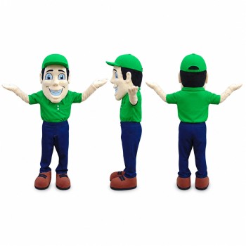 Athlete Mascot Costume in Green Shirt with Navy Pants Adult