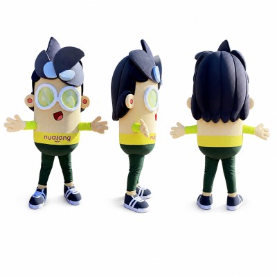 Carton Character Mascot Costume in Yellow with Round Glasses Adult