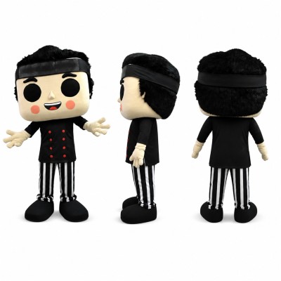 Boy Mascot Costume in Black with Red Pinstripes Adult
