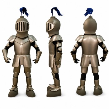 Knight Mascot Costume in Bronze with Black Plume Adult