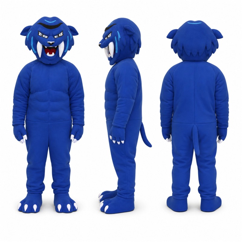 Panther Mascot Costume in Dark Blue Adult