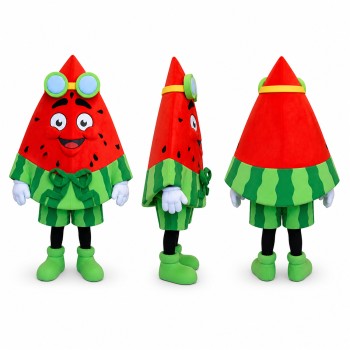 Watermelon Mascot Costume in Red and Green with Goggles Adult