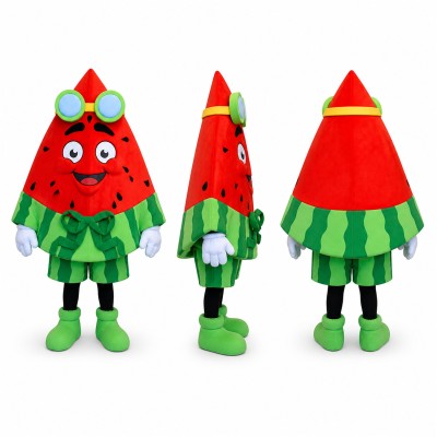 Watermelon Mascot Costume in Red and Green with Goggles Adult