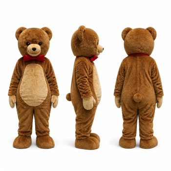 Brown Bear Mascot Costume with Tan Belly Adult
