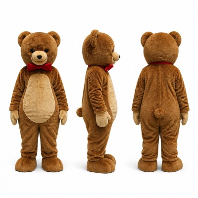 Brown Bear Mascot Costume with Tan Belly Adult