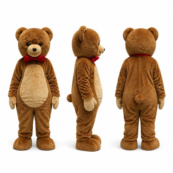 Brown Bear Mascot Costume with Tan Belly Adult