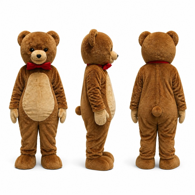 Brown Bear Mascot Costume with Tan Belly Adult