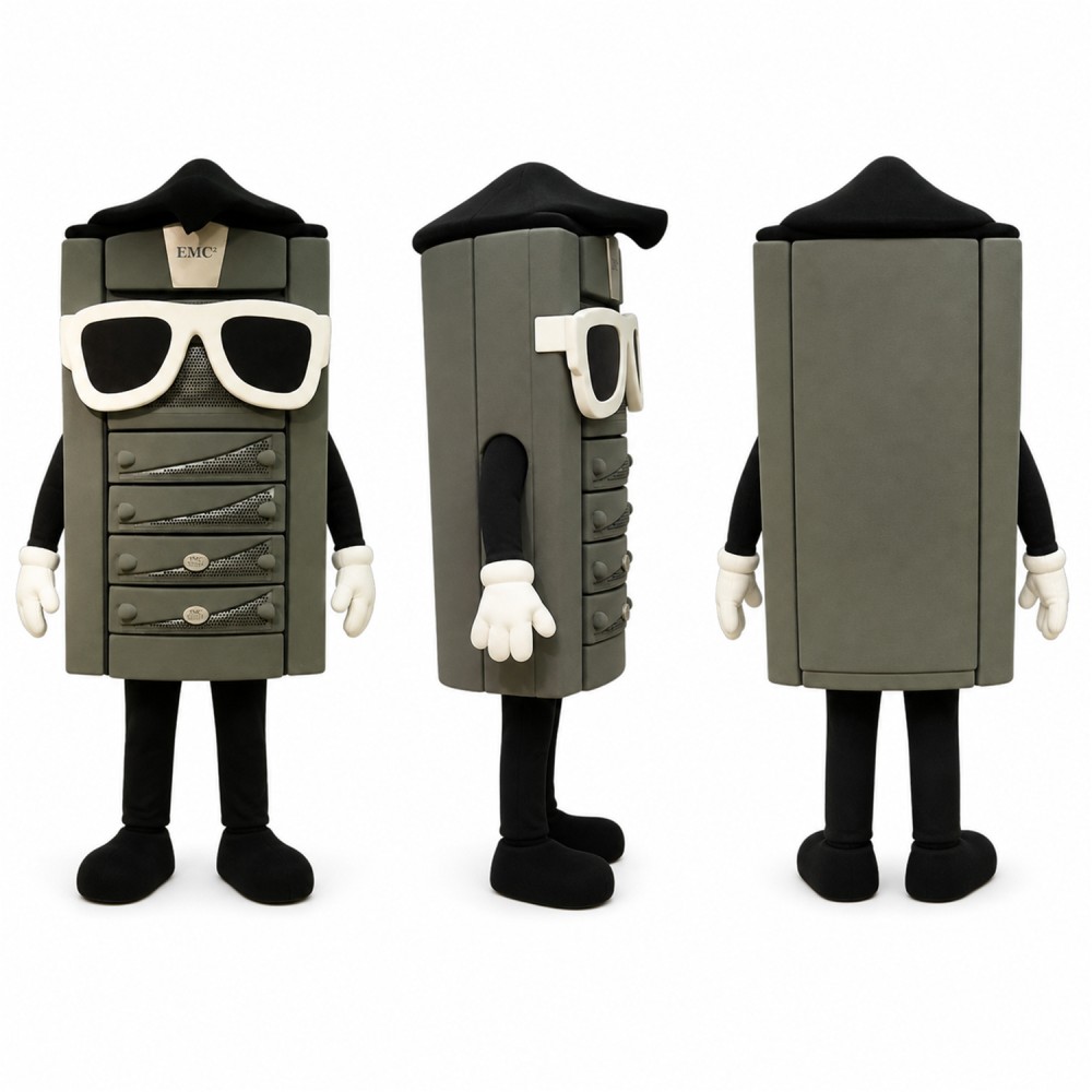 Filing Cabinet Mascot Costume in Gray with Sunglasses Adult Filing Cabinet Mascot Costume in Gray with Sunglasses Adult