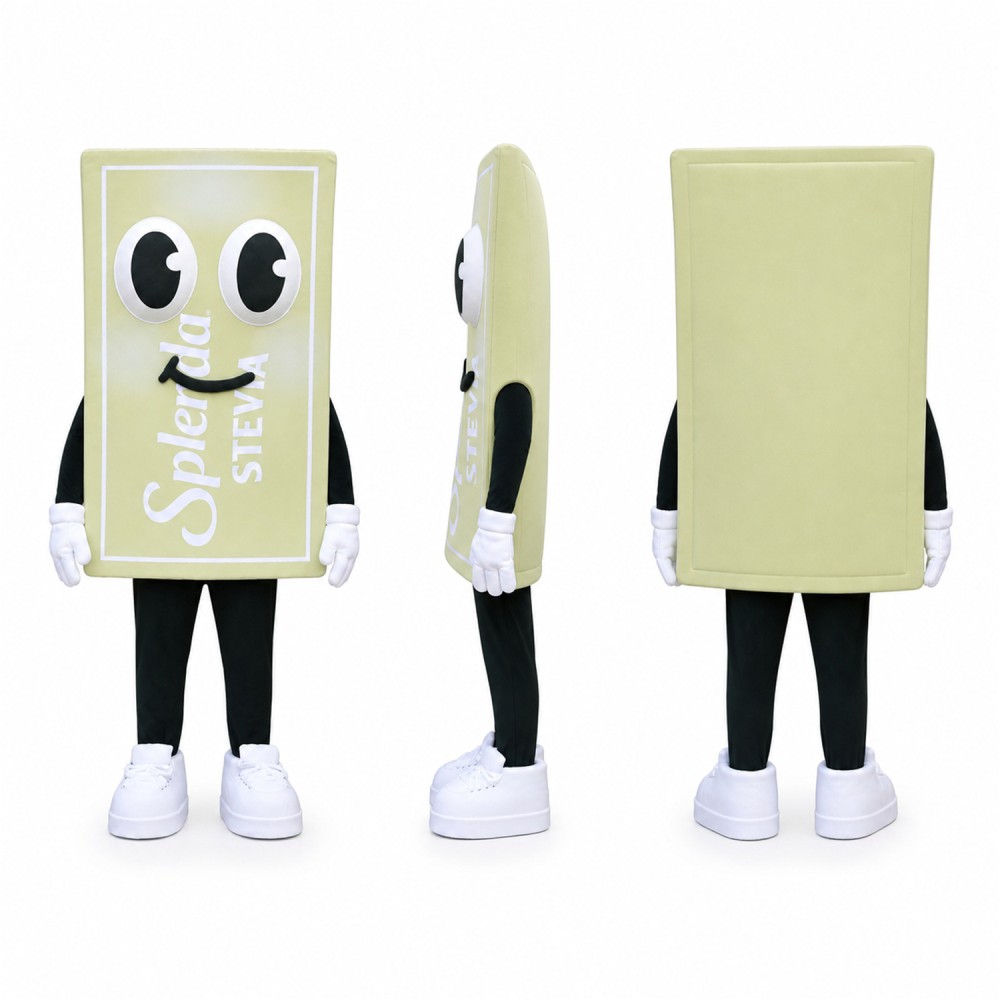 Product Box Mascot Costume in Light Green with White Print Adult Product Box Mascot Costume in Light Green with White Print Adult