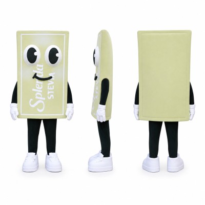 Product Box Mascot Costume in Light Green with White Print Adult