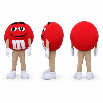 Candy Character Mascot Costume in Red with White Gloves Adult