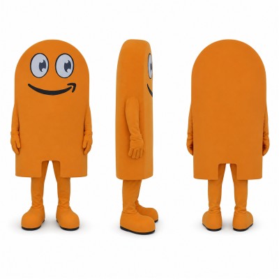 One Eyed Capsule Mascot Costume in Orange Adult