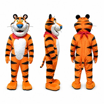 Tiger Mascot Costume in Orange with White Belly Adult