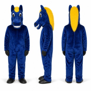 Horse Mascot Costume in Dark Blue Adult