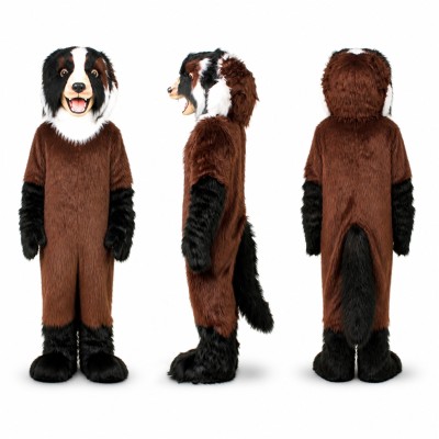 Saint Bernard Mascot Costume in Brown and White Adult