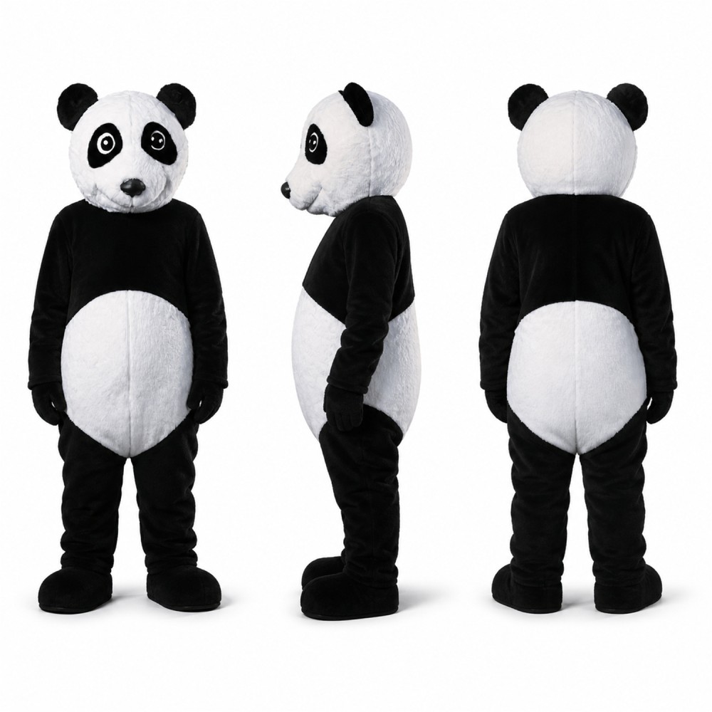 Panda Mascot Costume in Black and White Adult Panda Mascot Costume in Black and White Adult