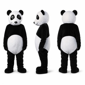 Panda Mascot Costume in Black and White Adult
