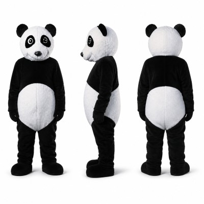 Panda Mascot Costume in Black and White Adult