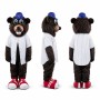 Bear Mascot Costume in Black and Brown with Glasses Adult