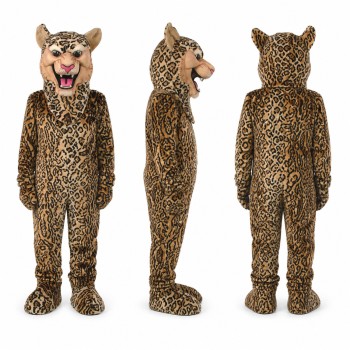 Leopard Mascot Costume in Tan with Black Spots Adult