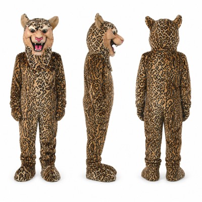 Leopard Mascot Costume in Tan with Black Spots Adult