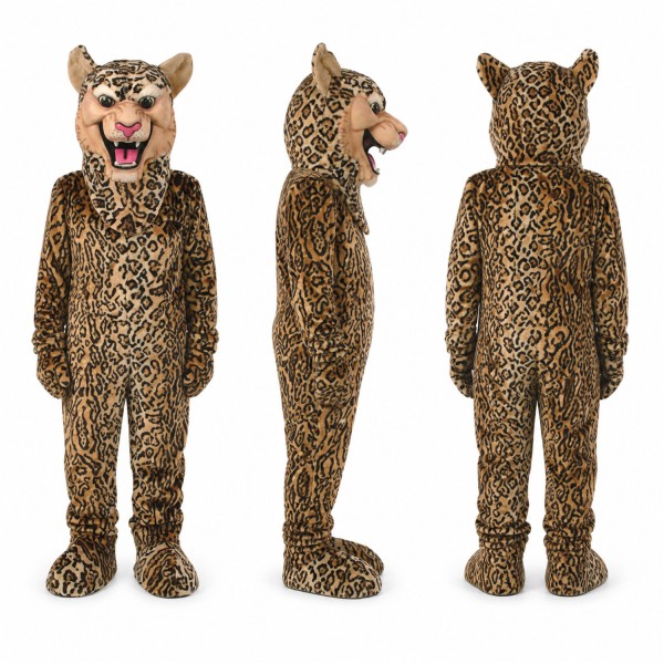 Leopard Mascot Costume in Tan with Black Spots Adult