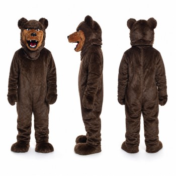 Brown Bear Mascot Costume with Dark Muzzle Adult
