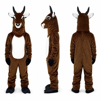 Deer Mascot Costume in Brown with White Belly Adult