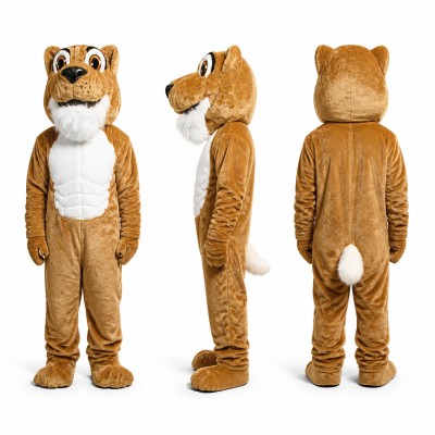 Lion Mascot Costume in Tan with White Belly Adult