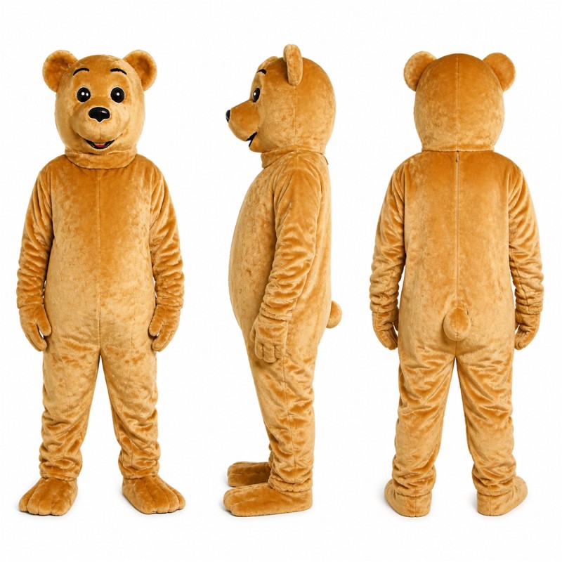 Bear Mascot Costume in Golden Brown Adult