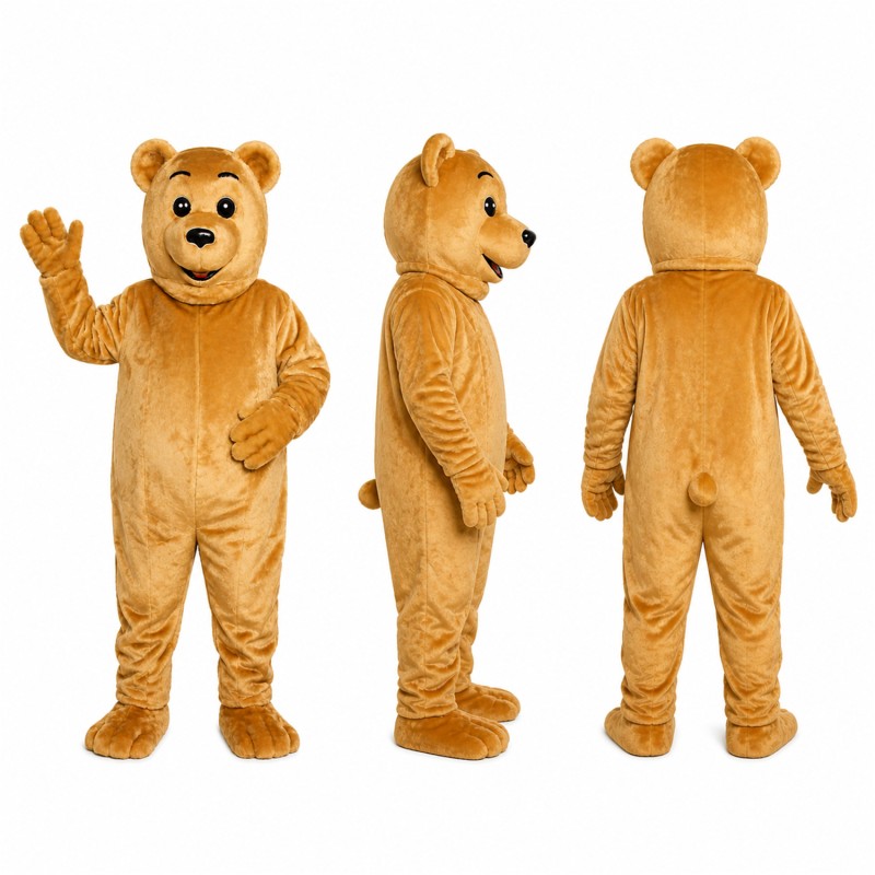 Bear Mascot Costume in Golden Brown Adult