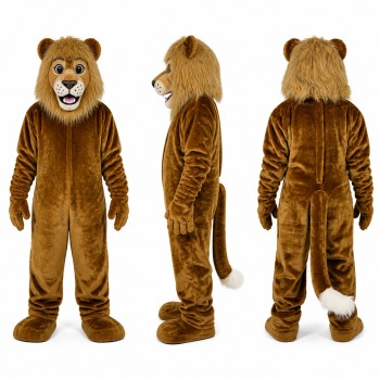 Lion Mascot Costume in Brown with Dark Mane Adult