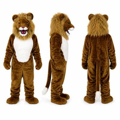 Lion Mascot Costume in Brown with White Belly Adult