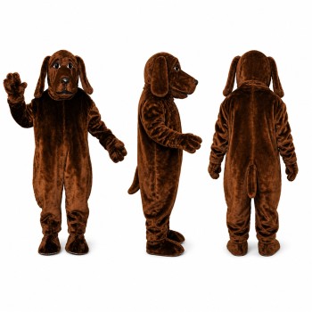 Hound Dog Mascot Costume in Dark Brown Adult