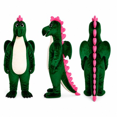 Alligator Mascot Costume in Green with White Belly Adult