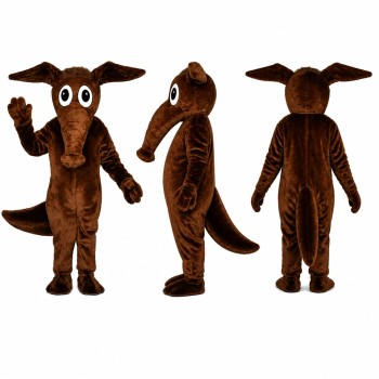 Aardvark Mascot Costume in Brown with Wide Antlers Adult