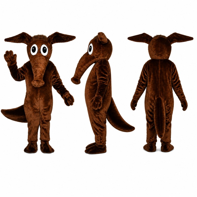 Aardvark Mascot Costume in Brown with Wide Antlers Adult