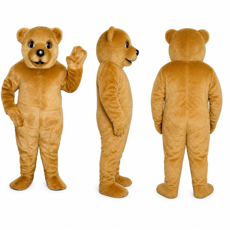 Bear Mascot Costume in Golden Brown Adult