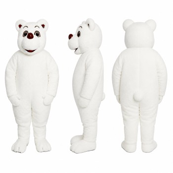 Polar Bear Mascot Costume in White Adult