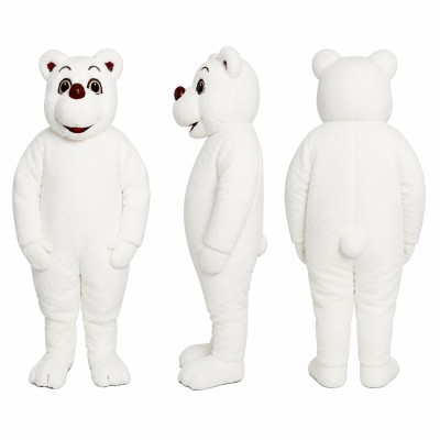 Polar Bear Mascot Costume in White Adult
