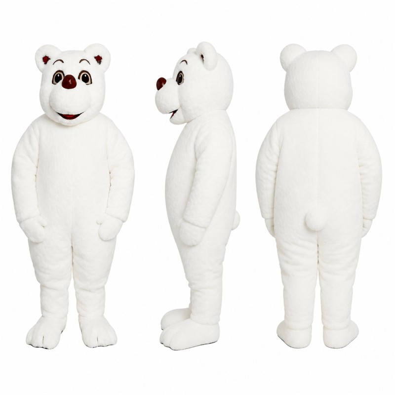 Polar Bear Mascot Costume in White Adult